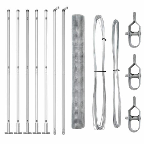Vidaxl gelast draadhek met betonnen voetstuk 10 x 1,2 m zilver mesh