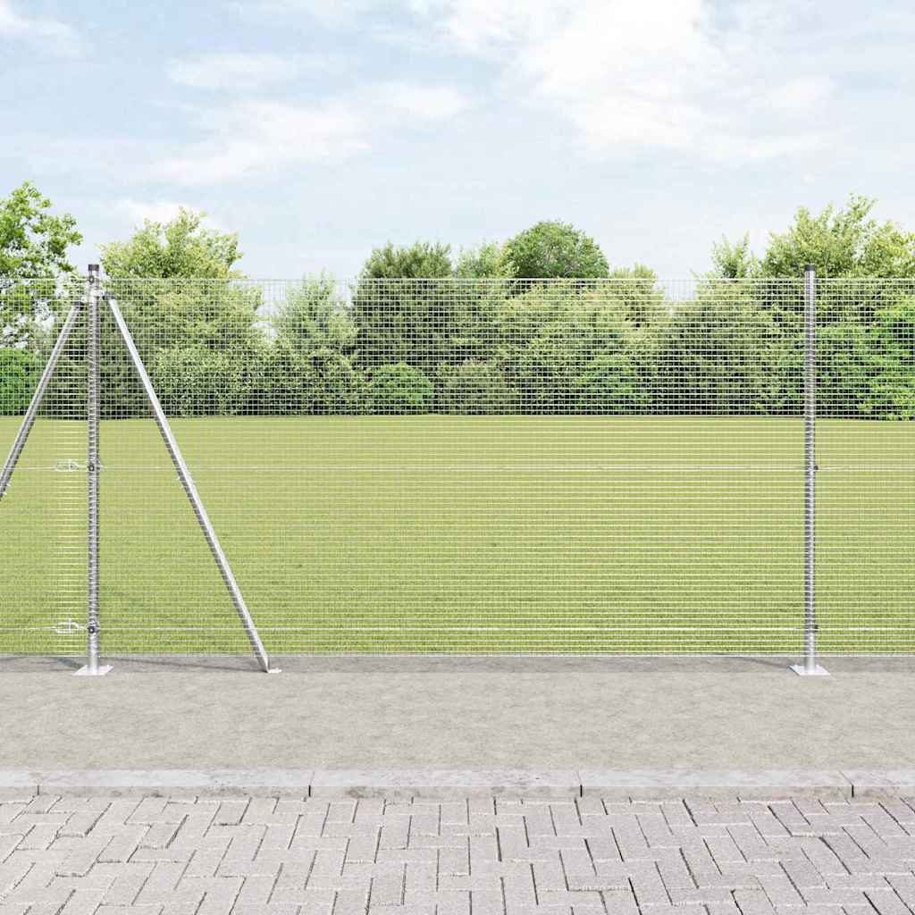 Vidaxl afrasteringspaal zilver 10 x 1,2 m (16 x 16 mm gaas) staal