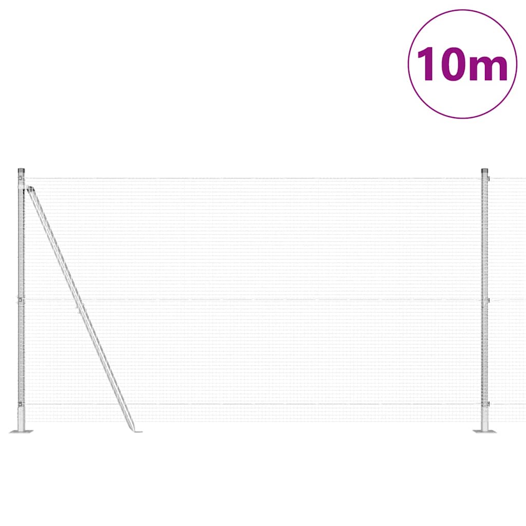 Vidaxl afrasteringspaal zilver 10 x 1,2 m (16 x 16 mm gaas) staal