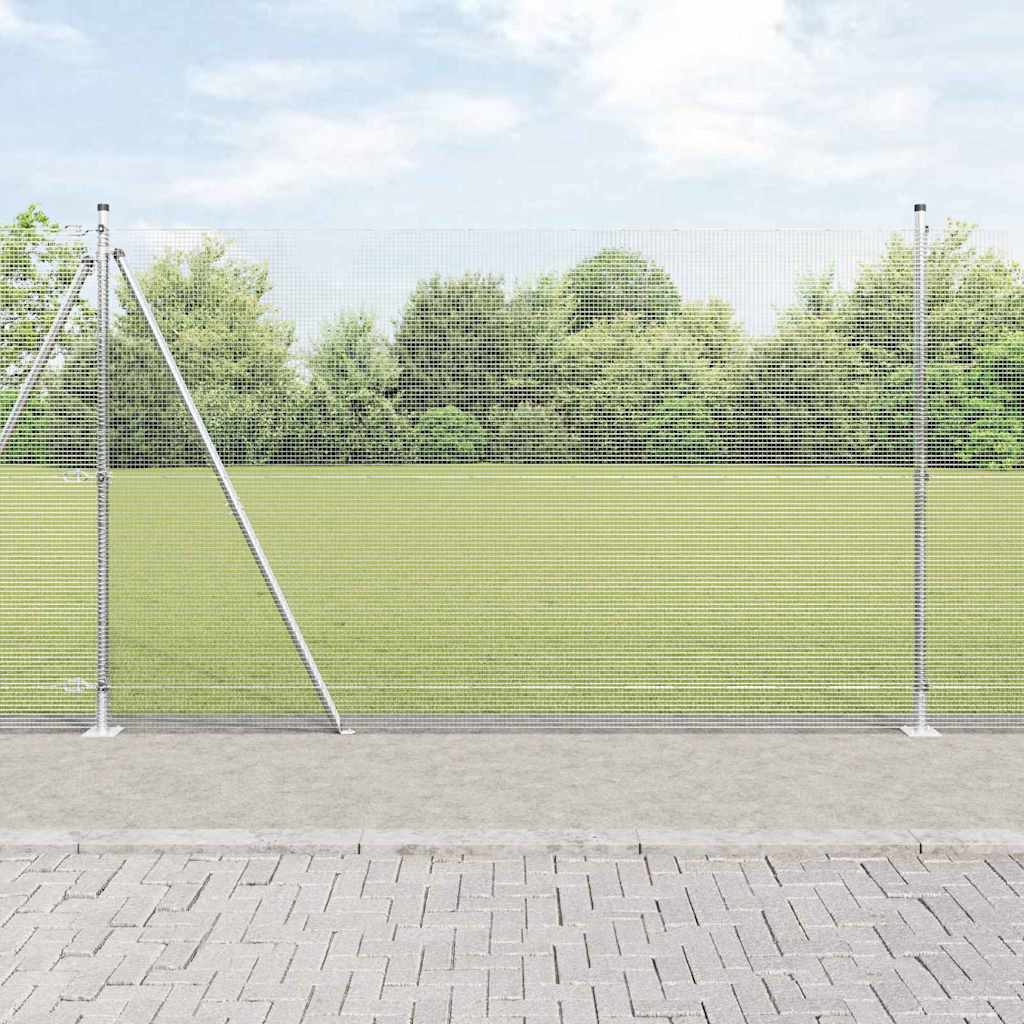 Vidaxl afrasteringspaal zilver 10 x 1,6 m (12 x 12 mm gaas) staal