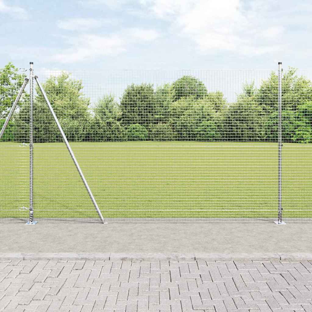 Vidaxl afrasteringspaal zilver 10 x 1,6 m (25 x 25 mm gaas) staal