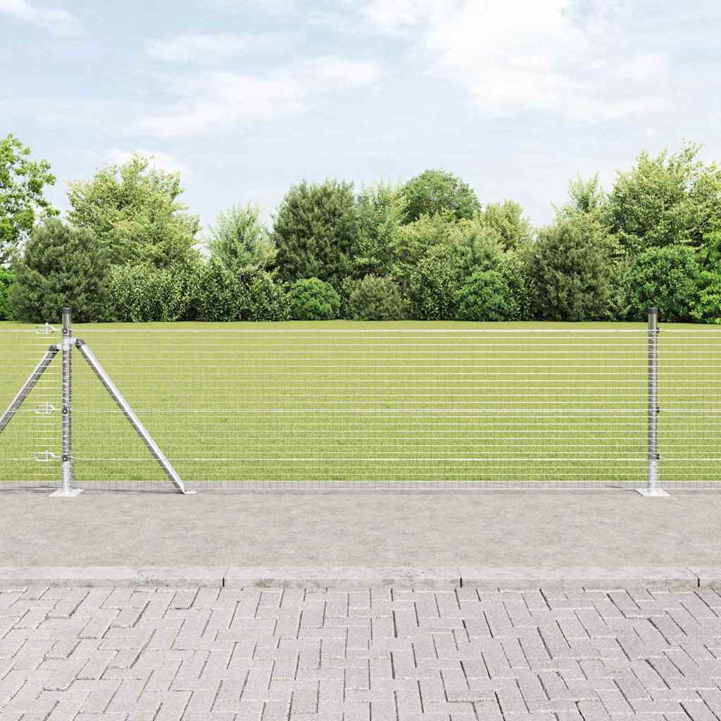 Vidaxl afrasteringspaal zilver 25 x 0,4 m (25 x 25 mm gaas) staal