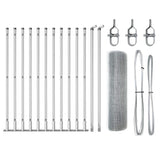 Vidaxl afrasteringspaal zilver 25 x 0,4 m (25 x 25 mm gaas) staal