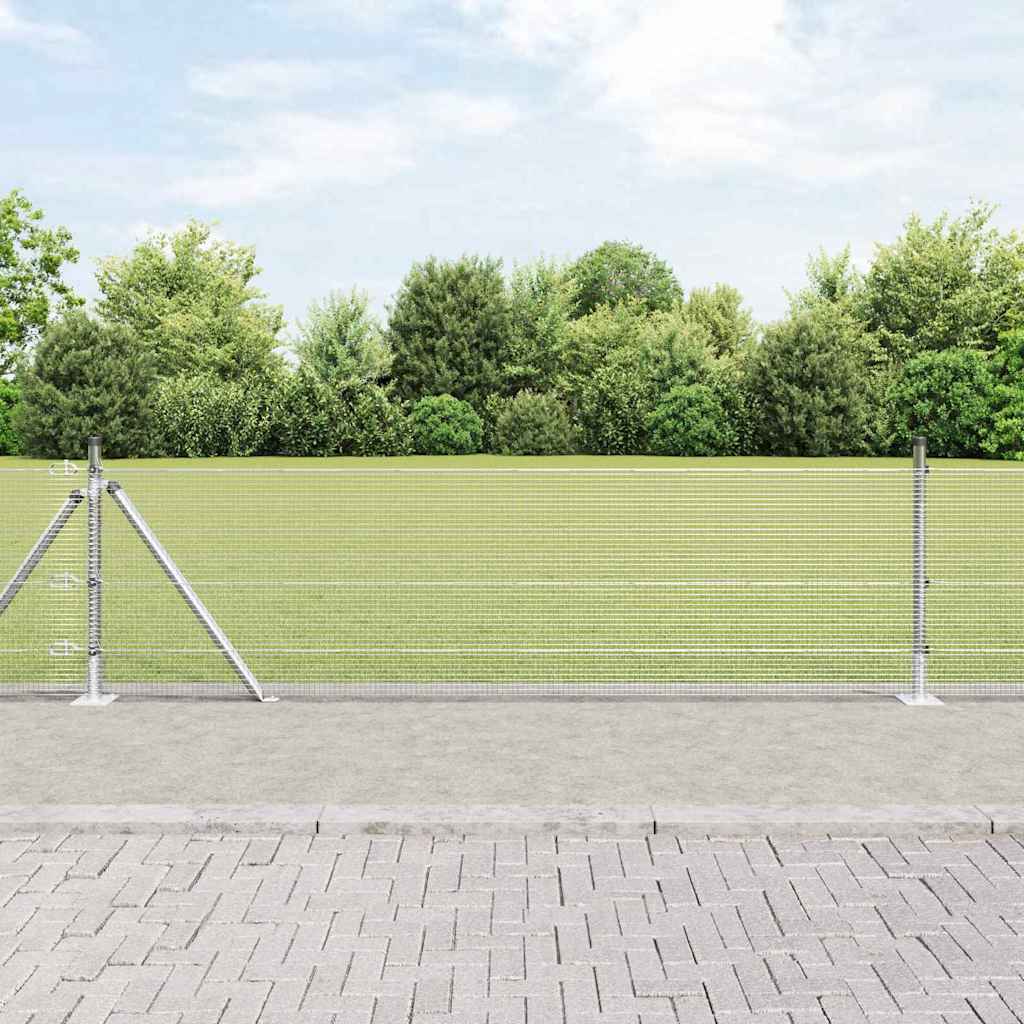 Vidaxl afrasteringspaal zilver 25 x 0,6 m (12 x 12 mm gaas) staal