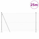 Vidaxl afrasteringspaal zilver 25 x 1,2 m (19 x 19 mm gaas) staal