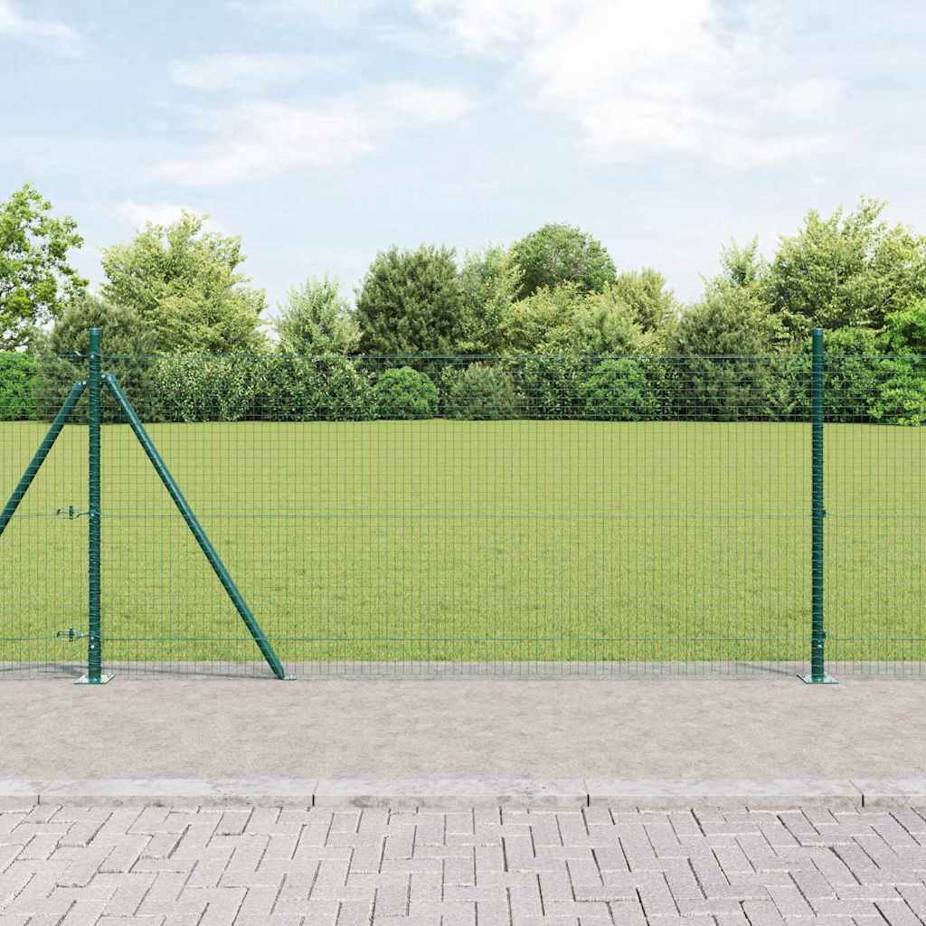 Vidaxl afrasteringspaal groen 10 x 1 m (25 x 25 mm gaas) staal