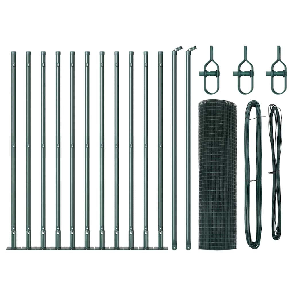 Vidaxl afrasteringspaal groen 25 x 0,6 m (19 x 19 mm gaas)