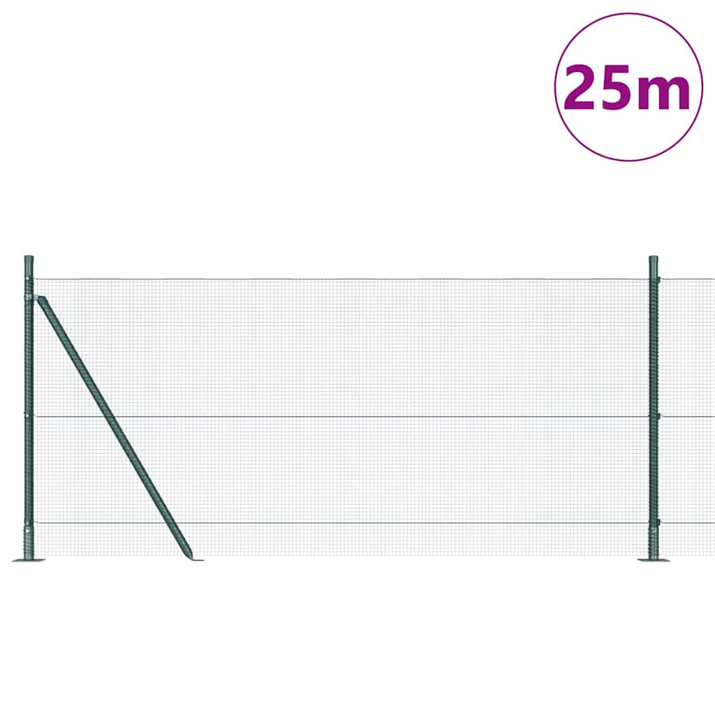 Vidaxl afrasteringspaal groen 25 x 0,8 m (12 x 12 mm gaas)