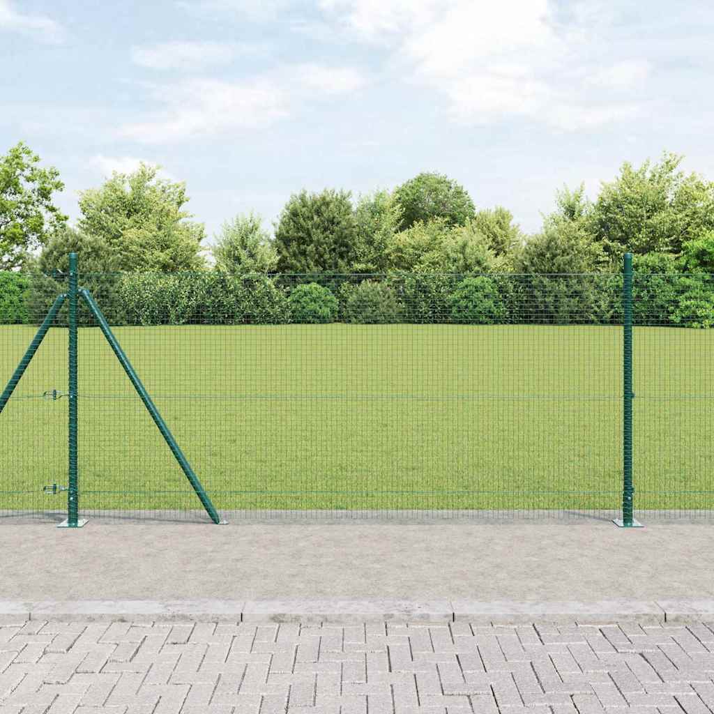 Vidaxl gelast draadhek met betonnen voetstuk 25 x 1 m pvc-coated staal
