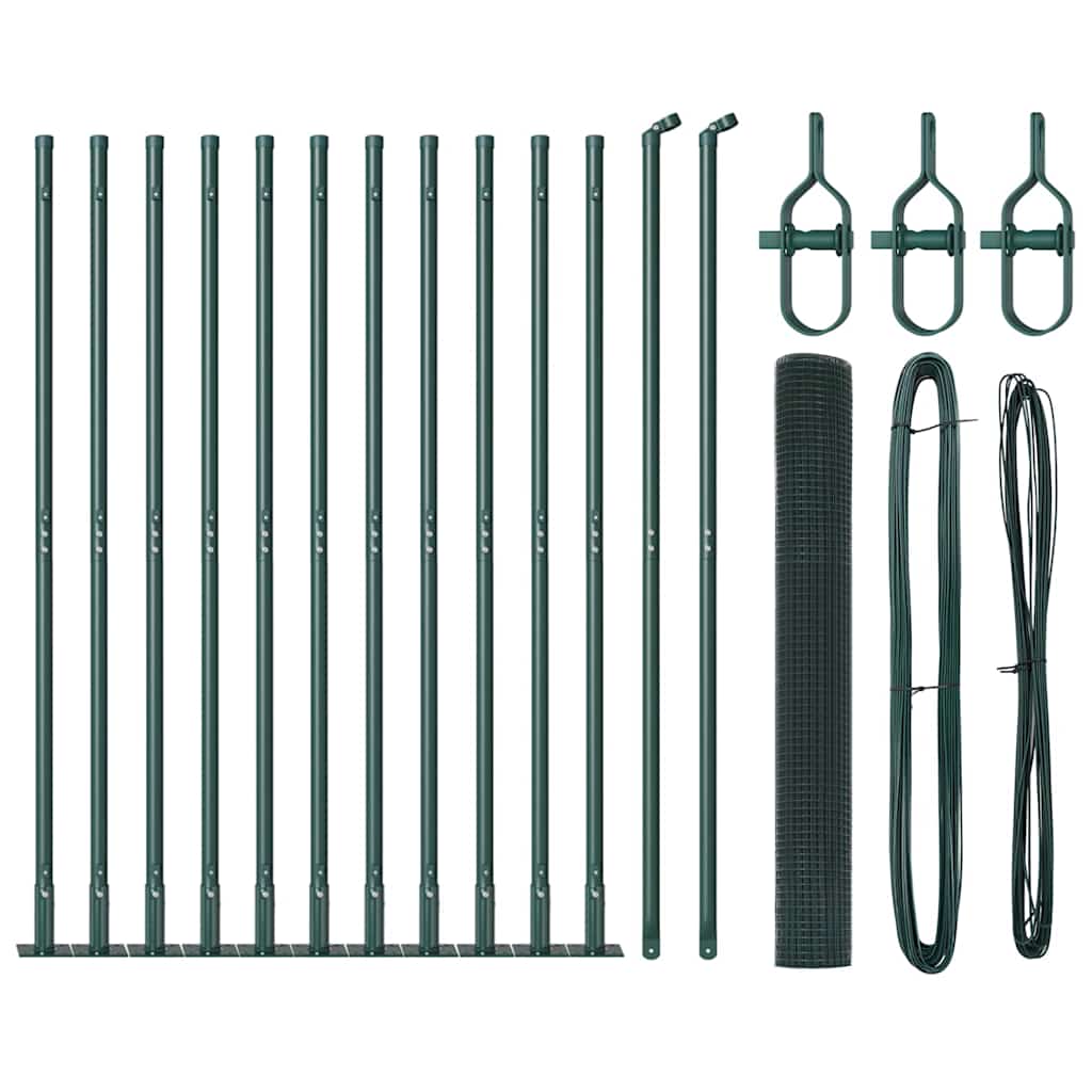 Vidaxl afrasteringspaal groen 25 x 1,2 m (25 x 25 mm gaas)