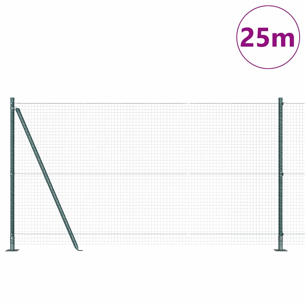 Vidaxl afrasteringspaal groen 25 x 1,2 m (25 x 25 mm gaas)