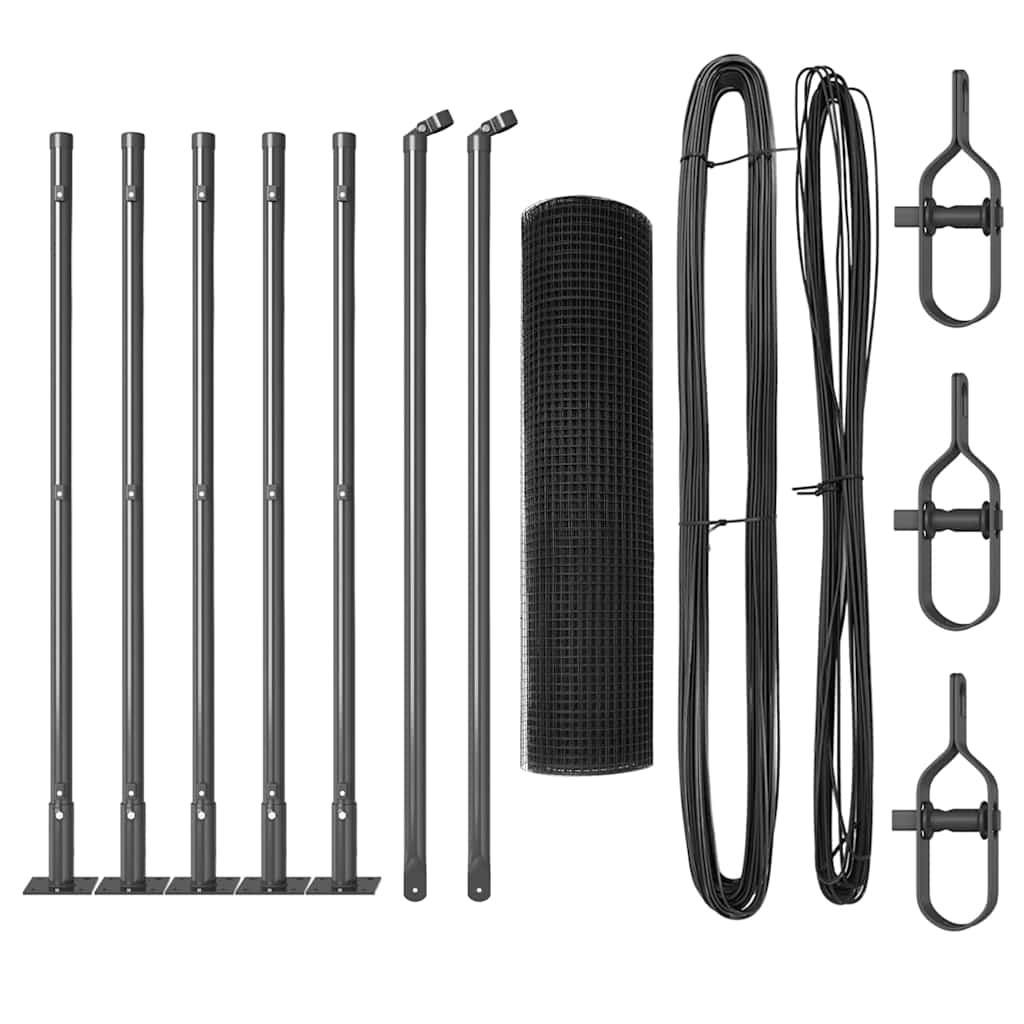 Vidaxl afrasteringspaal grijs 10 x 0,6 m (16 x 16 mm gaas)