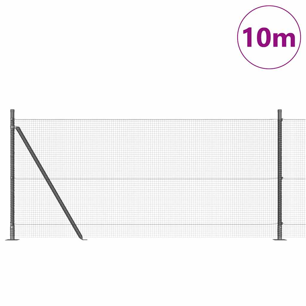 Vidaxl afrasteringspaal grijs 10 x 0,8 m (16 x 16 mm gaas)