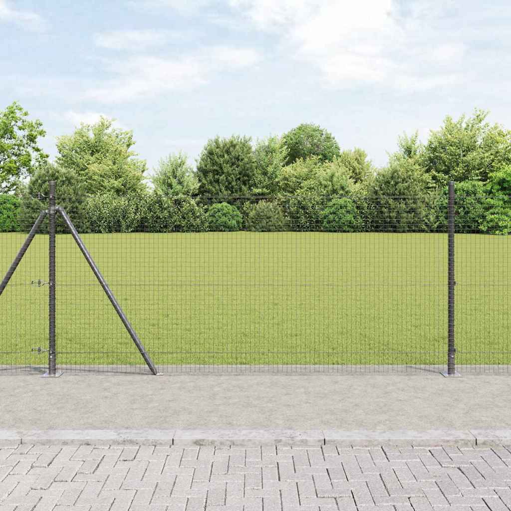Vidaxl afrasteringspaal grijs 10 x 0,8 m (25 x 25 mm gaas)