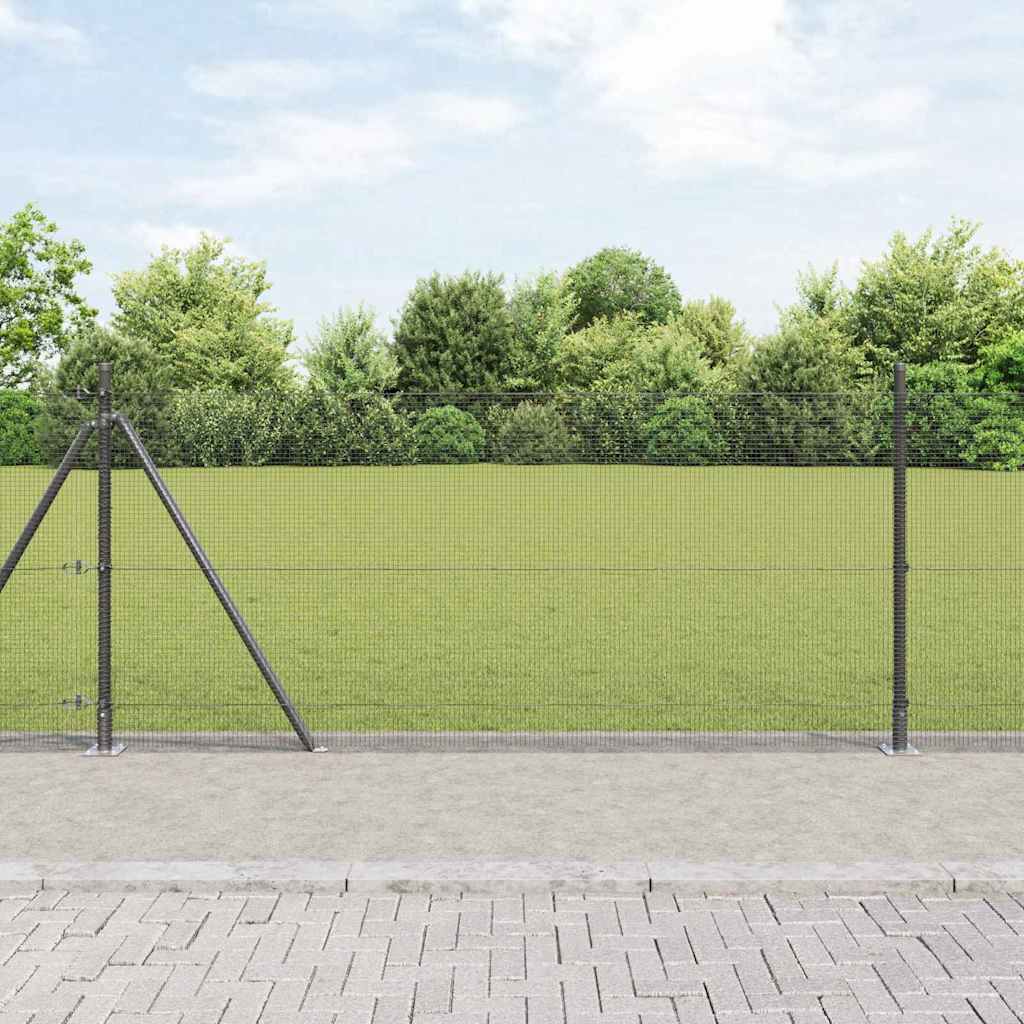Vidaxl afrasteringspaal grijs 10 x 1 m (12 x 12 mm gaas) staal