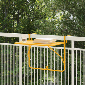 Vidaxl hangende balkon tafel geel 60 x 39 x 65 cm staal