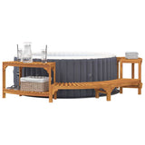 Vidaxl hottub omgeving half-rond bruin 272 x 120 x 55,5 cm