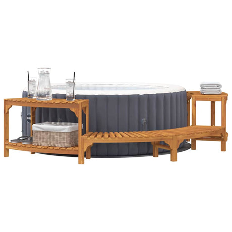 Vidaxl hottub omgeving half-rond bruin 272 x 120 x 55,5 cm