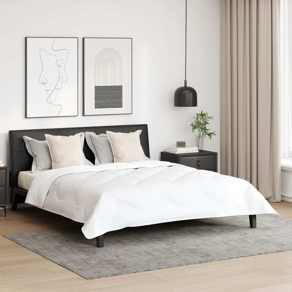 Vidaxl hoofdkussen met kussen 2 pcs wit 50 x 50 cm katoen