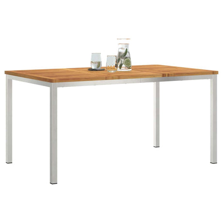 Vidaxl eettafel 150x90x75 cm massief acacia hout en roestvrijstaal