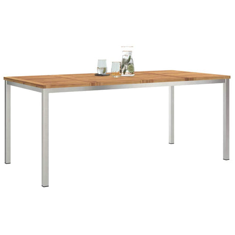 Vidaxl eettafel 180x90x75 cm massief acacia hout en roestvrijstaal