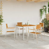 Vidaxl tuinstoel 4 st massief teakhout en rvs