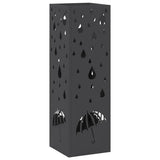 Vidaxl paraplu standaard met opslag zwart 15,5 x 15,5 x 49 cm metaal