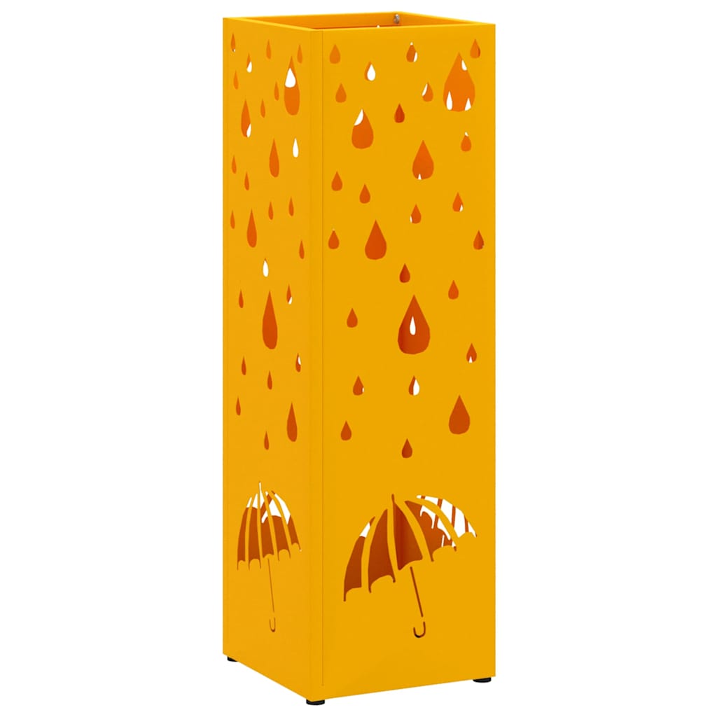 Vidaxl paraplu standaard mosterdgeel 15,5 x 15,5 x 49 cm metaal