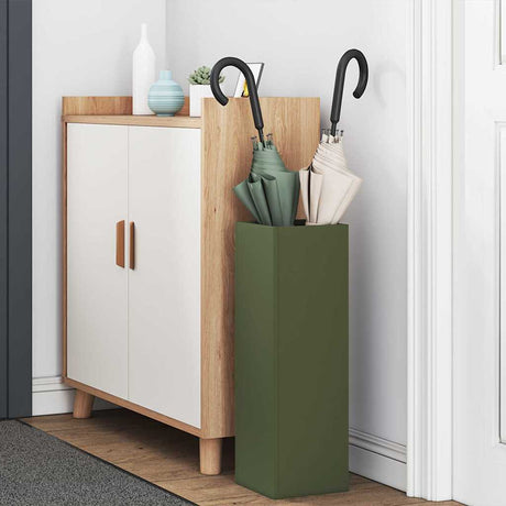Vidaxl regen paraplu standaard olijfgroen 15,5 x 15,5 x 49 cm staal