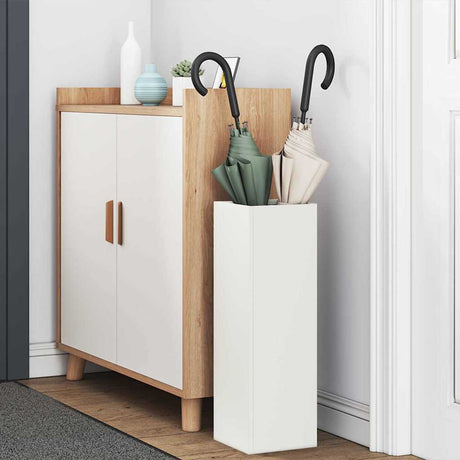 Vidaxl regen paraplu standaard wit 15,5 x 15,5 x 49 cm staal