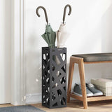 Vidaxl paraplu standaard met opslag zwart 15,5 x 15,5 x 49 cm metaal