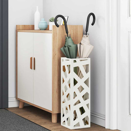 Vidaxl regen paraplu standaard wit 15,5 x 15,5 x 49 cm staal