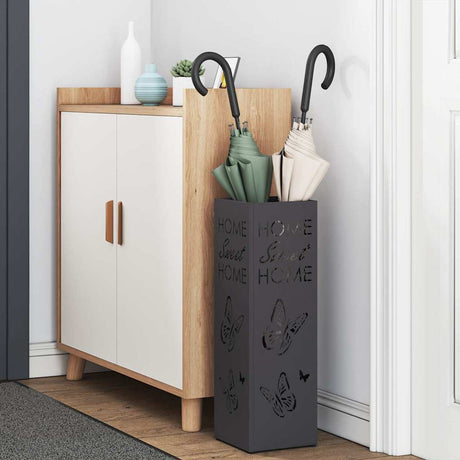 Vidaxl regen paraplu standaard zwart 15,5 x 15,5 x 49 cm staal