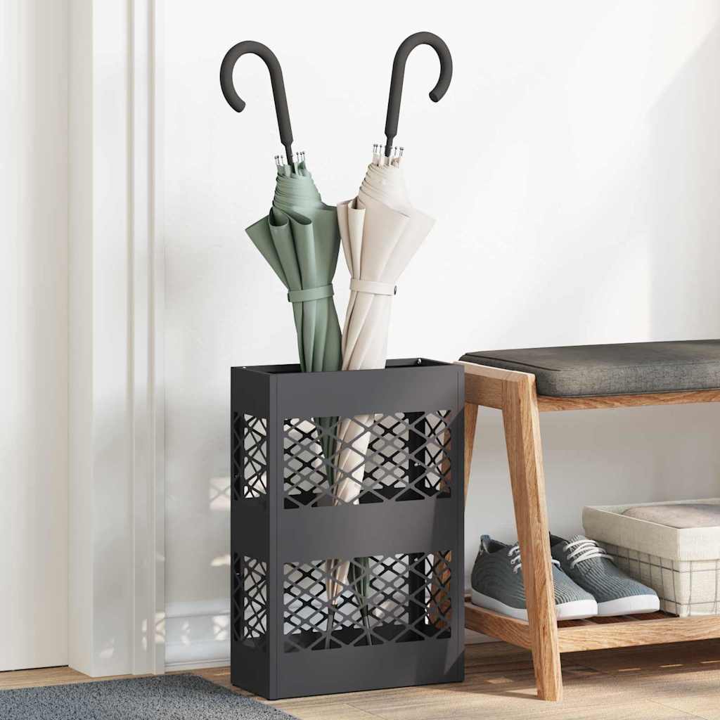 Vidaxl paraplu standaard zwart 28 x 12 x 41 cm staal