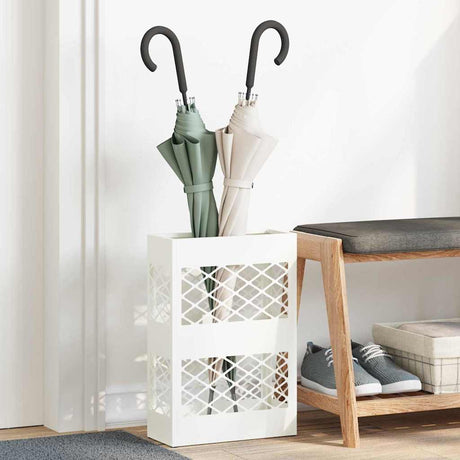 Vidaxl paraplu standaard wit 28 x 12 x 41 cm staal