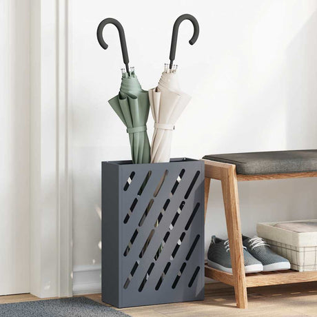Vidaxl regen paraplu standaard antraciet 28 x 12 x 41 cm staal
