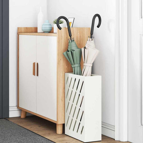 Vidaxl regen paraplu standaard wit 28 x 12 x 41 cm staal