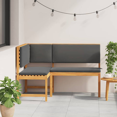 Vidaxl tuinstoel met kussen bruin 140 x 100 x 91cm massief acaciahout