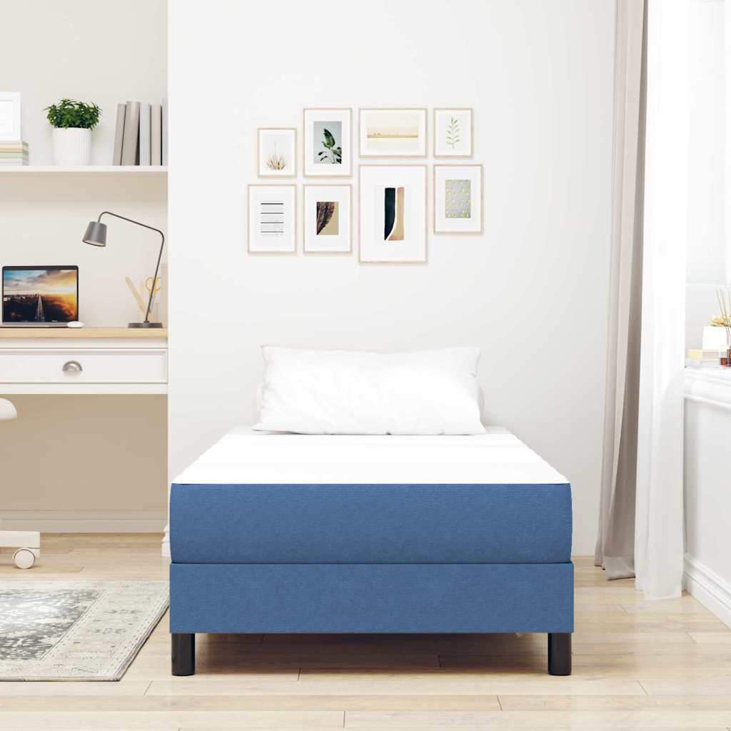 Vidaxl bedmatras met matras blauw 90 x 190 cm stof