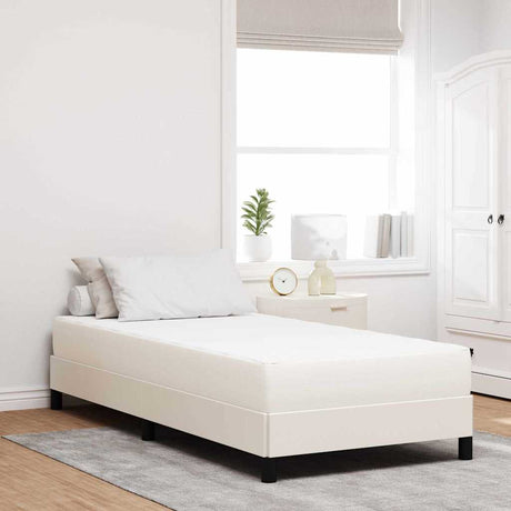 Vidaxl bedmatras met matras crème 100 x 200 cm stof