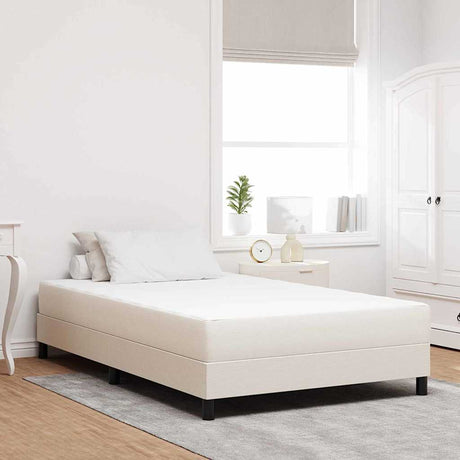 Vidaxl bedmatras met matras crème 120 x 200 cm stof