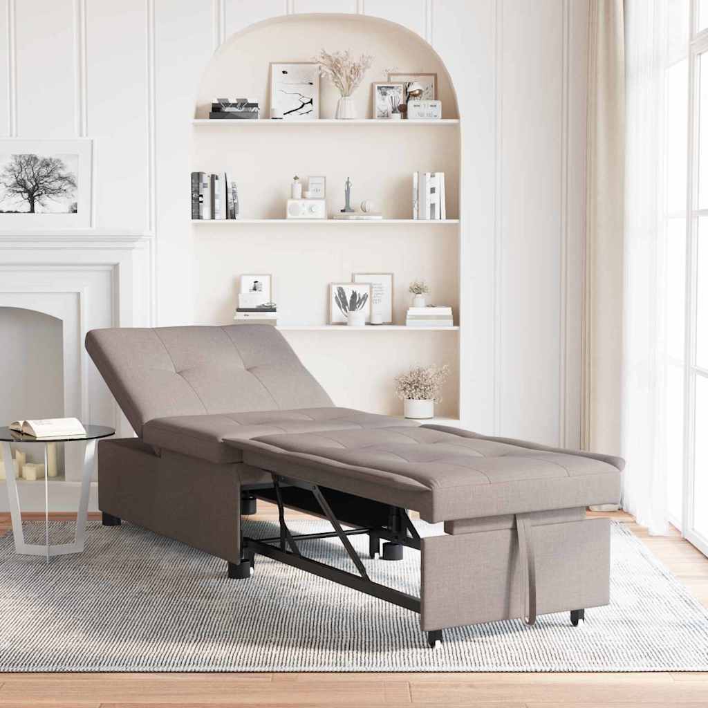 Vidaxl uittrekbare slaapbank taupe 194 x 50 x 82 cm stof