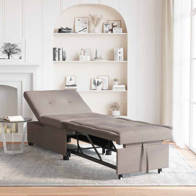Vidaxl uittrekbare slaapbank taupe 194 x 50 x 82 cm stof