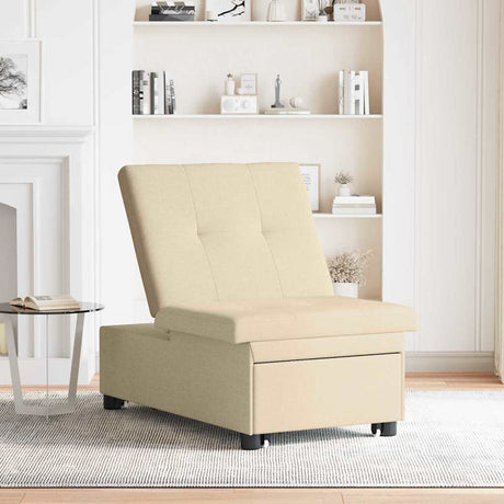 Vidaxl uittrekbare slaapbank crème 194 x 50 x 82 cm stof