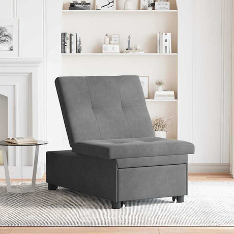Vidaxl uittrekbare slaapbank donkergrijs 194 x 67 x 82 cm microvezel