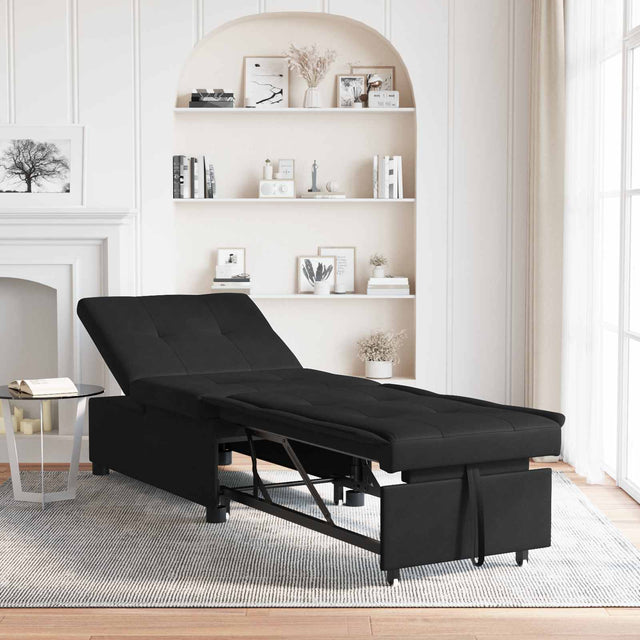Vidaxl uittrekbare slaapbank zwart 194 x 67 x 82 cm microvezel