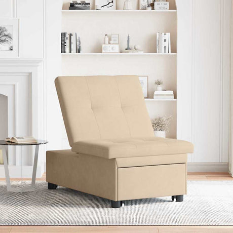 Vidaxl uittrekbare slaapbank crème 194 x 67 x 82 cm microvezel