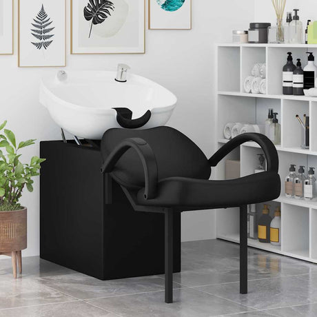 Vidaxl shampoo stoel zwart en wit 136 x 60 x 92 cm kunststof