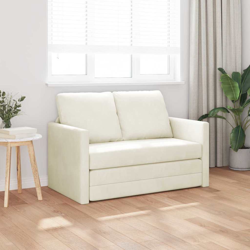 Vidaxl slaapbank crème 204 x 122 x 60 cm fluweel