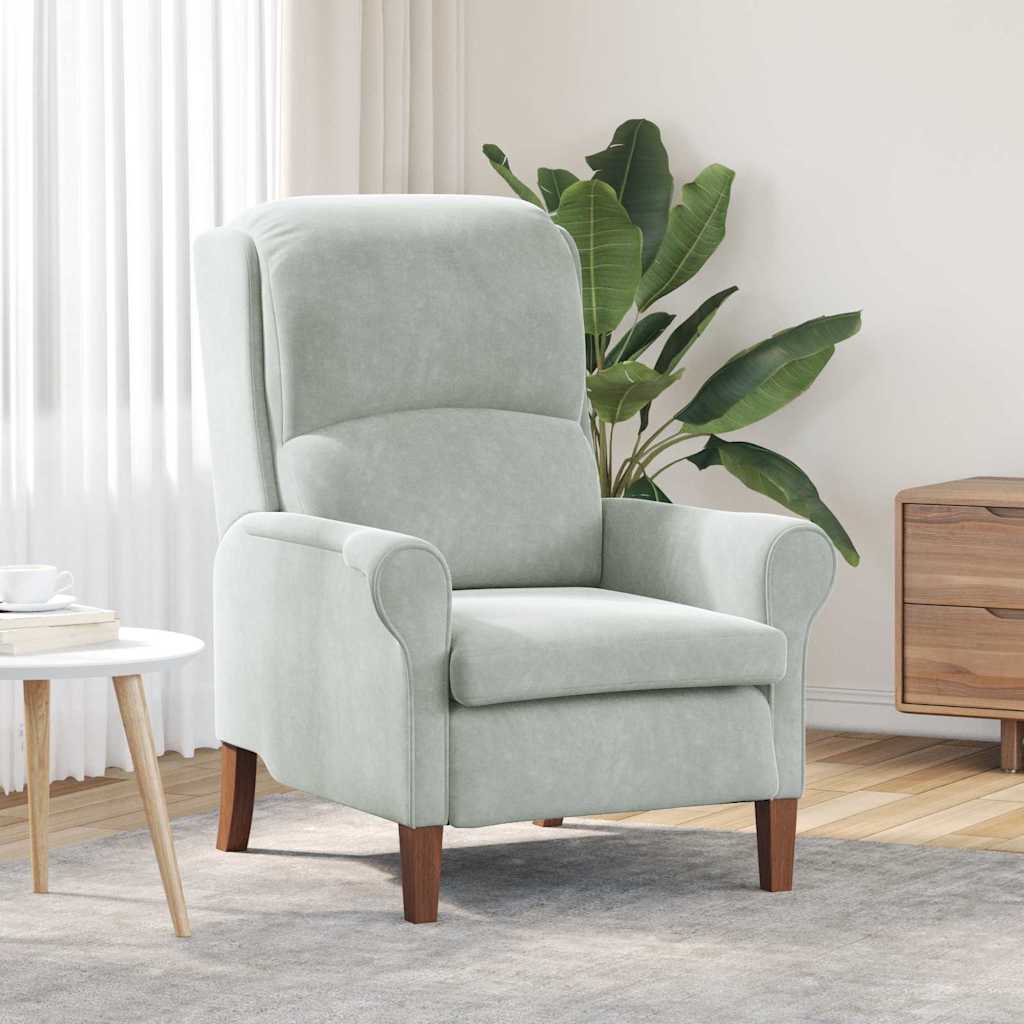 Vidaxl fauteuil lichtgrijs fluweel